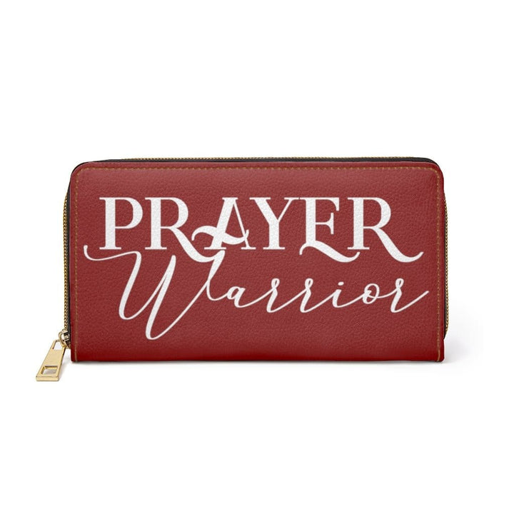 Womens Wallet Zip Purse Maroon & White Prayer Warrior - Bags | Zipper Wallets