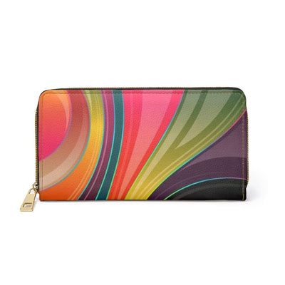 Womens Wallet Zip Purse Multicolor Circular Swirl - Bags | Wallets