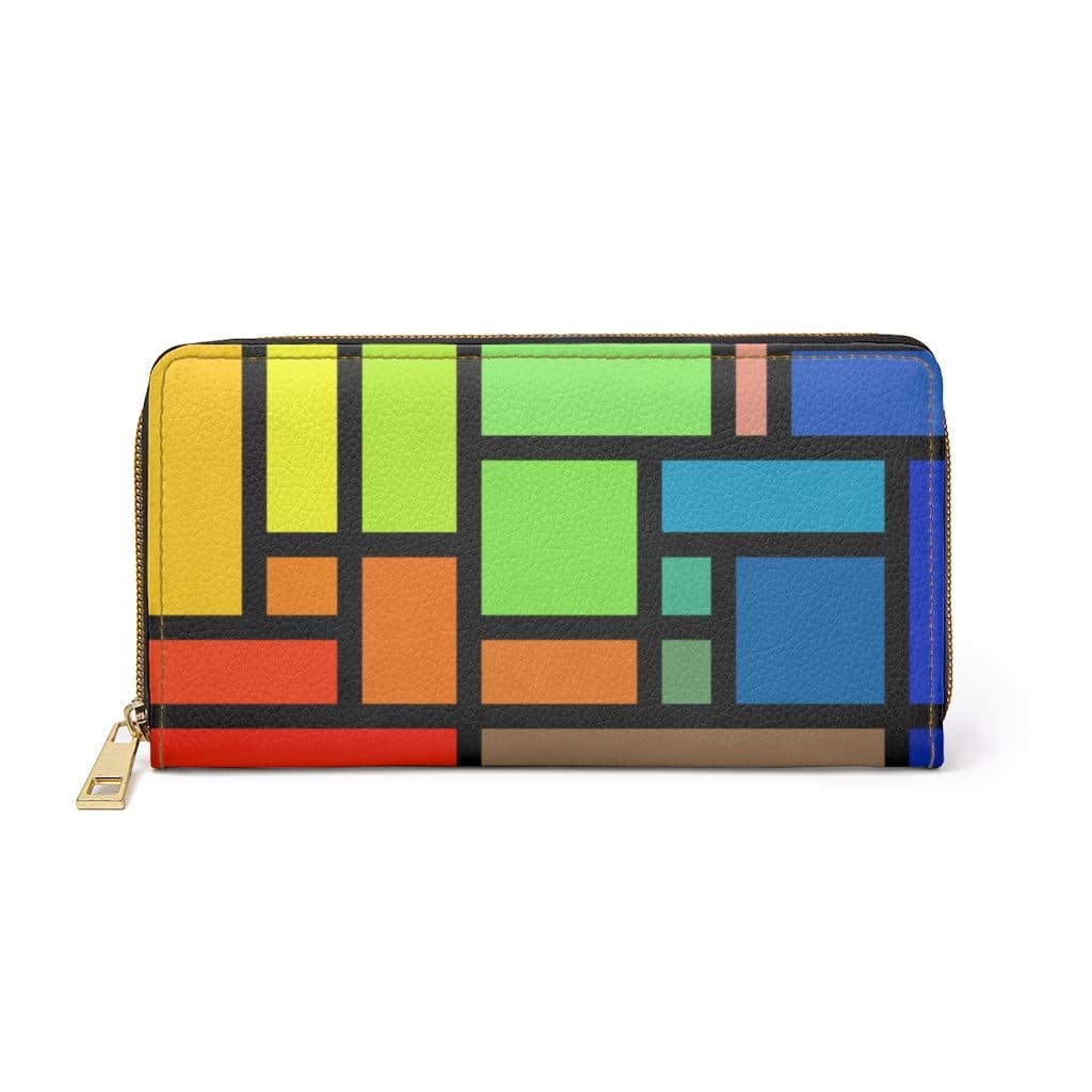 Womens Wallet Zip Purse Multicolor Colorblock - Bags | Zipper Wallets