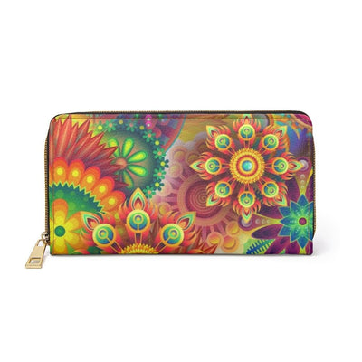 Womens Wallet Zip Purse Multicolor Geometric Floral - Bags | Wallets