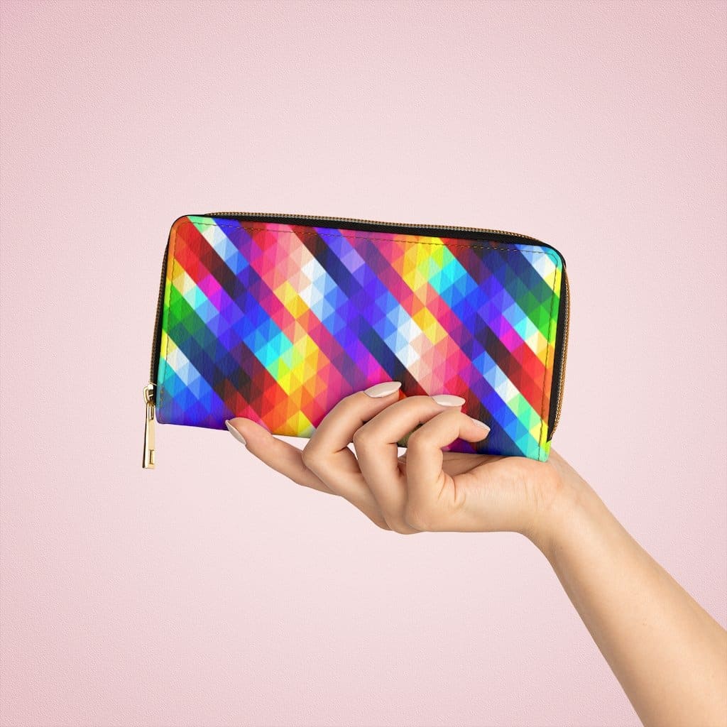 Womens Wallet Zip Purse Multicolor Gradient Colorblock - Bags | Wallets