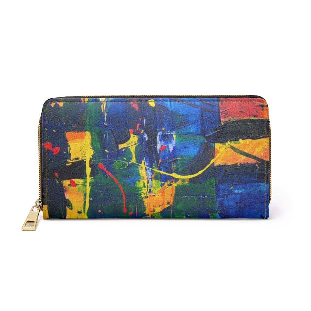 Womens Wallet - Zip Purse - Multicolor Paint - Bags/Zipper Wallets