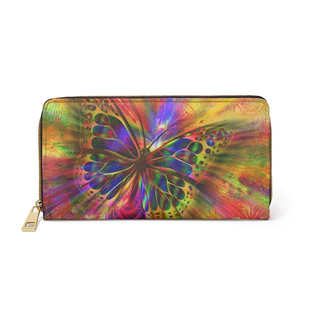 Womens Wallet Zip Purse Multicolor Radiant Butterfly - Bags | Wallets