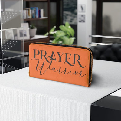 Womens Wallet Zip Purse Orange & Black Prayer Warrior - Bags | Zipper Wallets