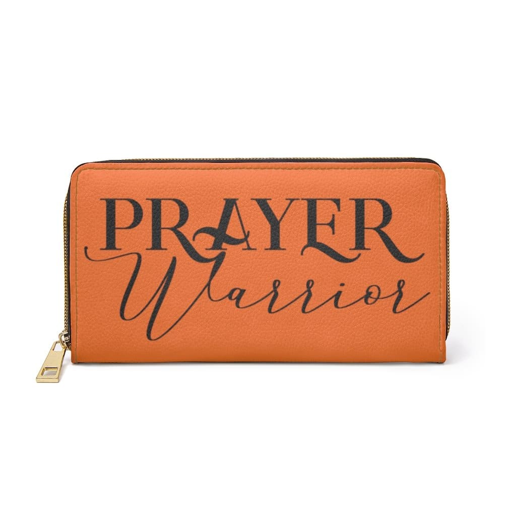Womens Wallet Zip Purse Orange & Black Prayer Warrior - Bags | Wallets
