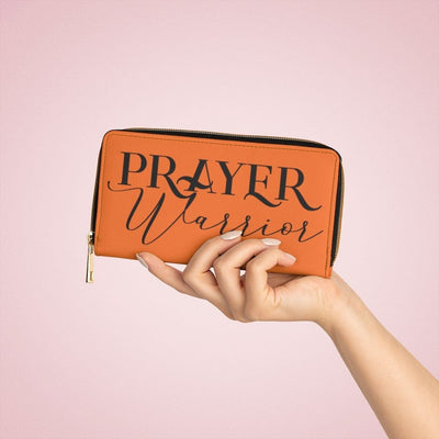 Womens Wallet Zip Purse Orange & Black Prayer Warrior - Bags | Wallets