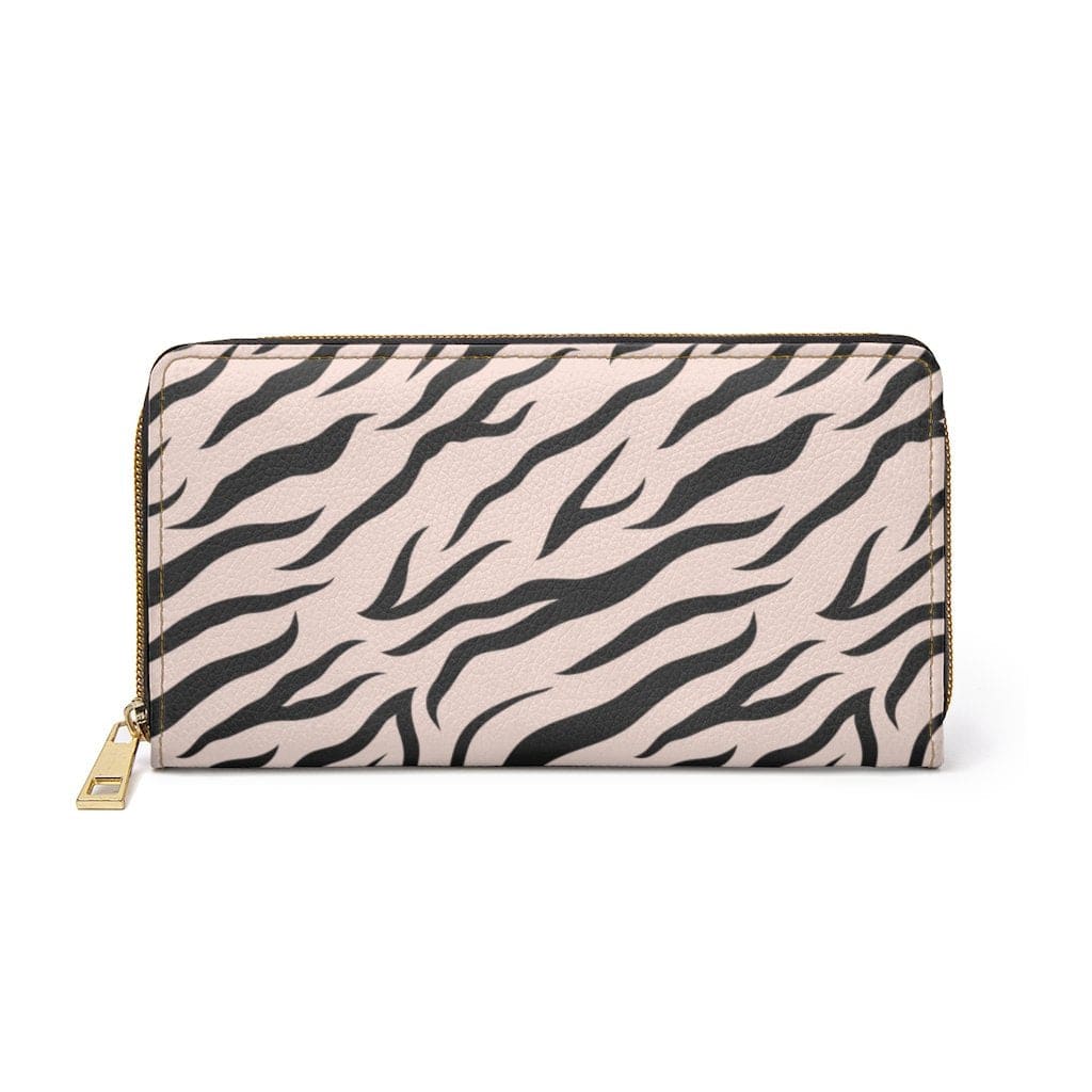 Womens Wallet Zip Purse Pink & Black Zebra Stripe - Bags | Wallets
