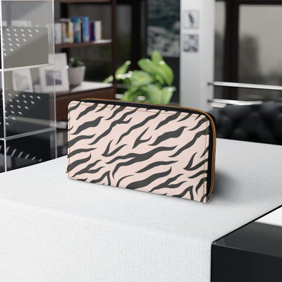 Womens Wallet Zip Purse Pink & Black Zebra Stripe - Bags | Wallets