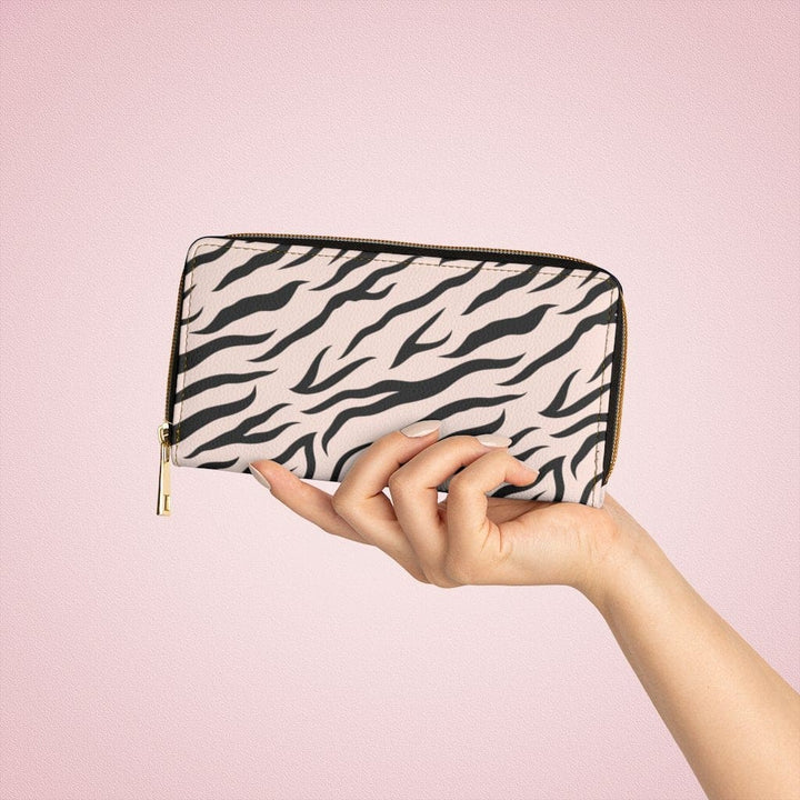 Womens Wallet Zip Purse Pink & Black Zebra Stripe - Bags | Zipper Wallets