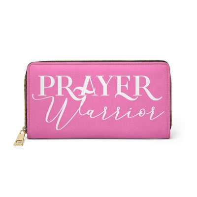 Womens Wallet Zip Purse Pink & White Prayer Warrior - Bags | Wallets
