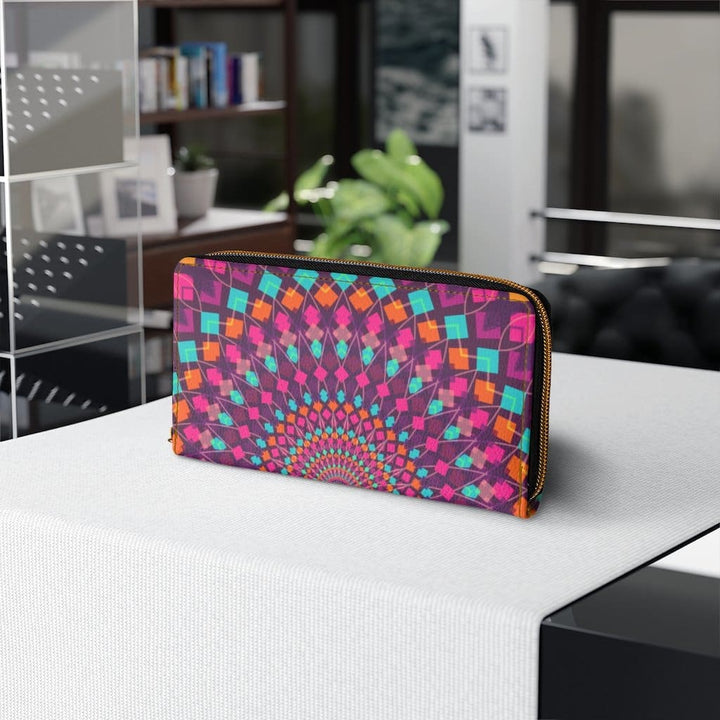 Womens Wallet - Zip Purse - Purple Kaleidoscope - Bags/Zipper Wallets