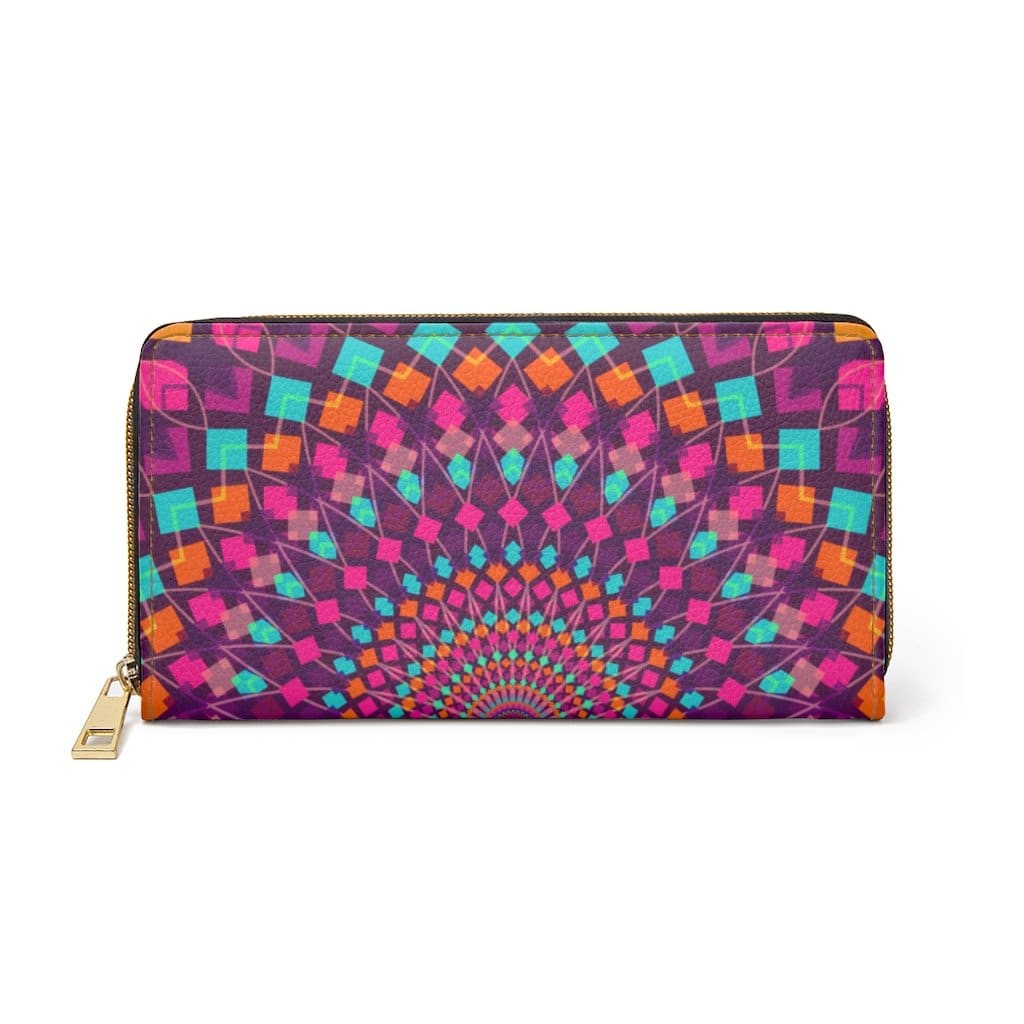 Womens Wallet - Zip Purse - Purple Kaleidoscope - Bags/Zipper Wallets