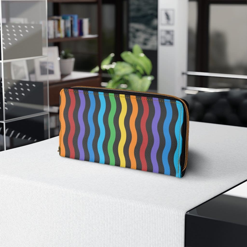 Womens Wallet Zip Purse Rainbow Swirl V-stripe - Bags | Zipper Wallets