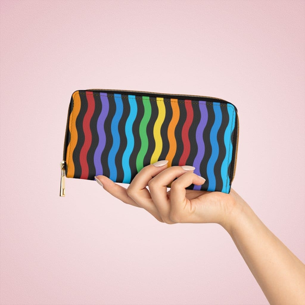 Womens Wallet Zip Purse Rainbow Swirl V-stripe - Bags | Zipper Wallets