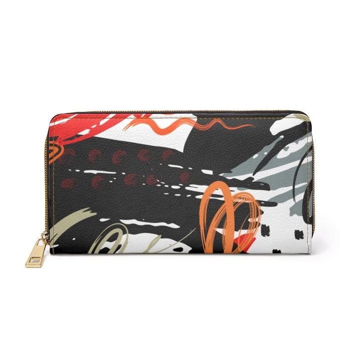 Womens Wallet - Zip Purse - Red and Black Multicolor - Bags/Zipper Wallets