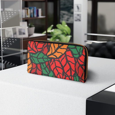 Womens Wallet Zip Purse Red & Green Autumn - Bags | Wallets
