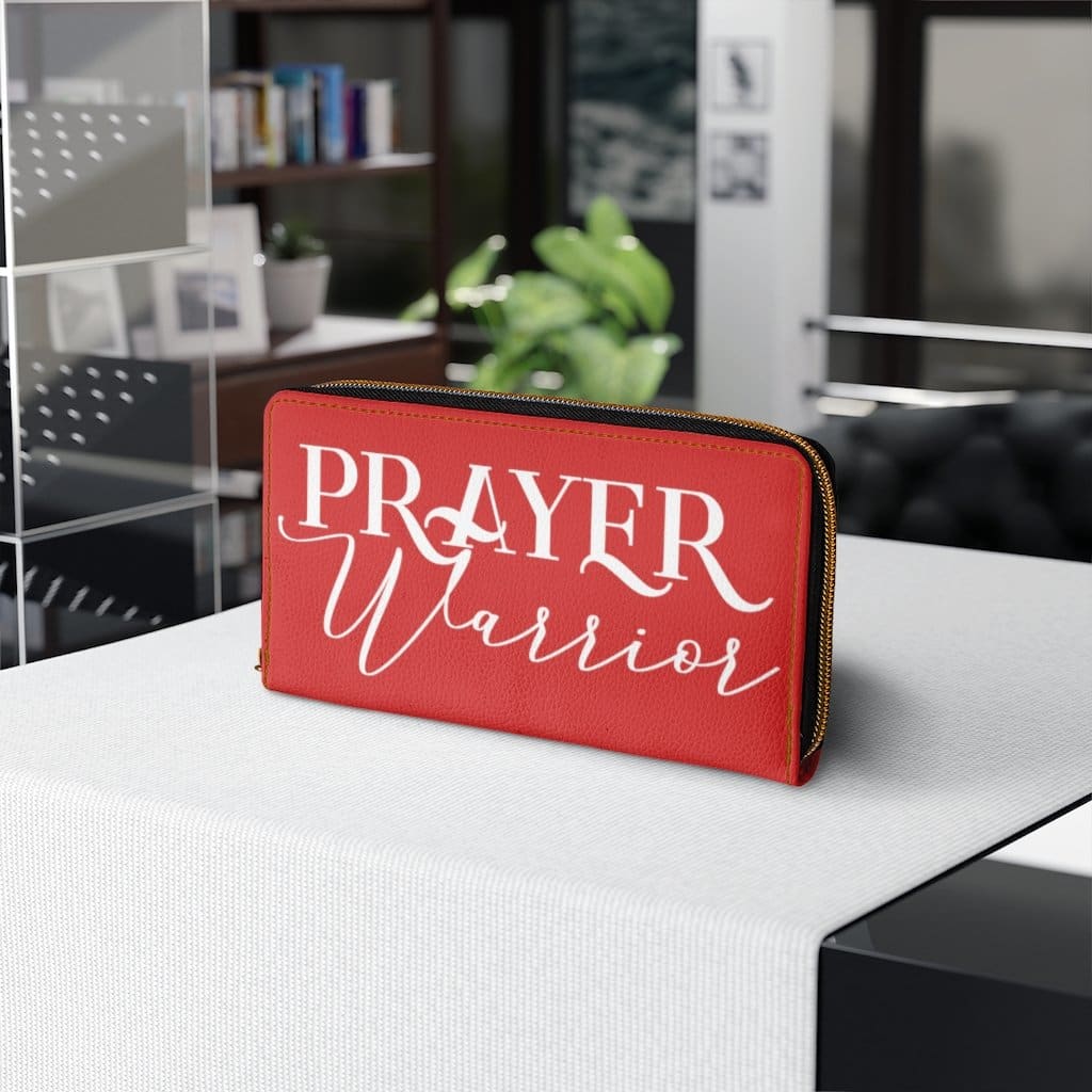 Womens Wallet Zip Purse Red & White Prayer Warrior - Bags | Wallets