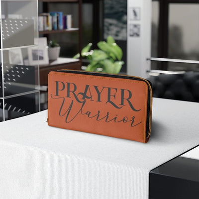 Womens Wallet Zip Purse Rust & Black Prayer Warrior - Bags | Zipper Wallets