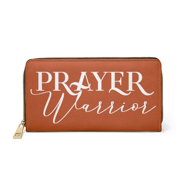 Womens Wallet - Zip Purse - Rust and White Prayer Warrior - Bags/Zipper Wallets