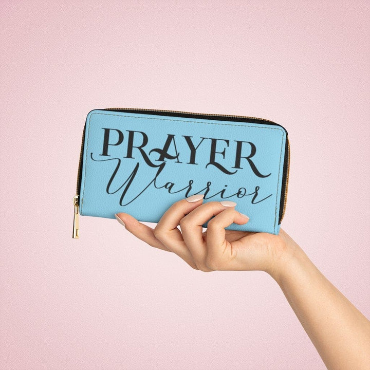 Womens Wallet Zip Purse Sky Blue & Black Prayer Warrior - Bags | Zipper Wallets