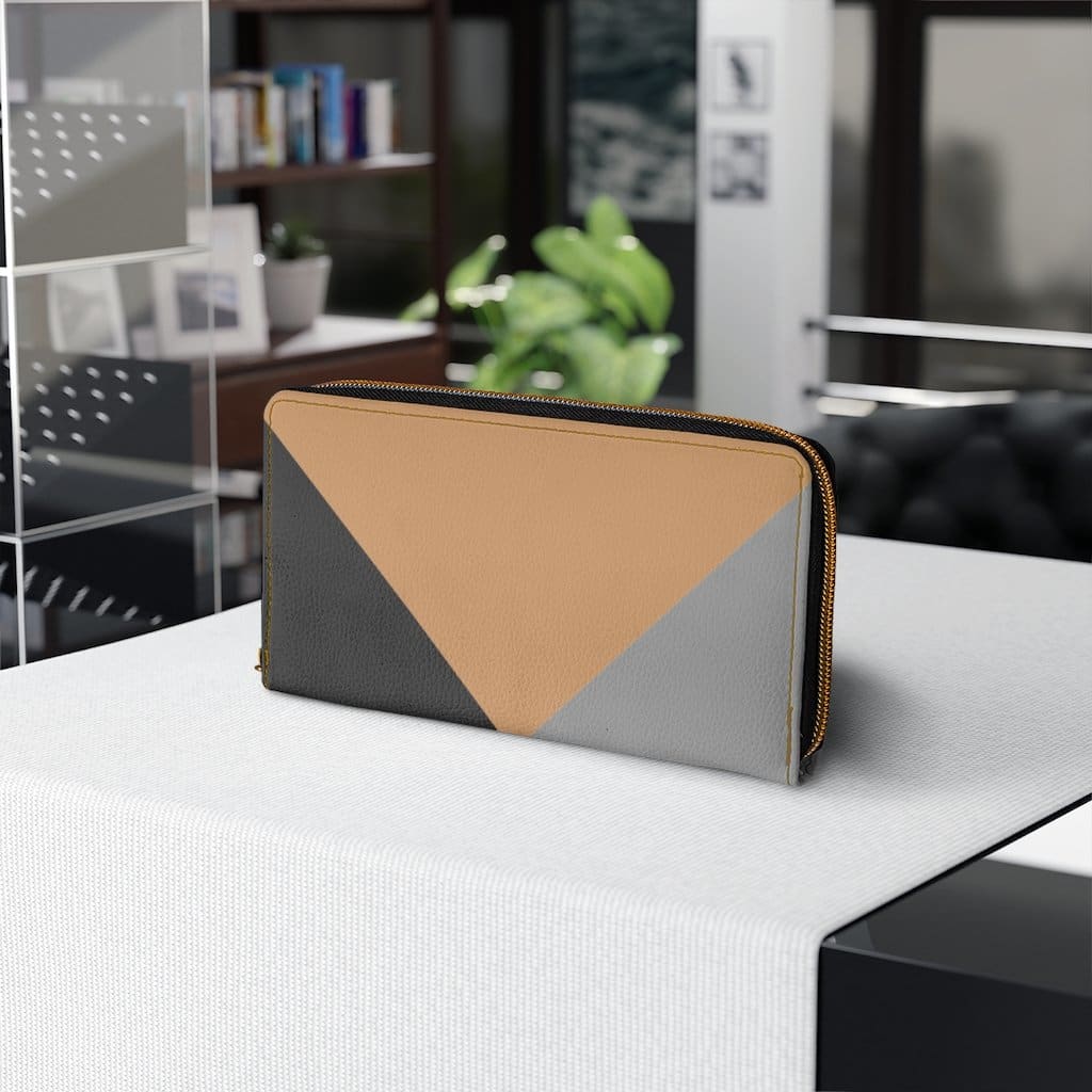 Womens Wallet Zip Purse Tri-color Geometric - Bags | Wallets