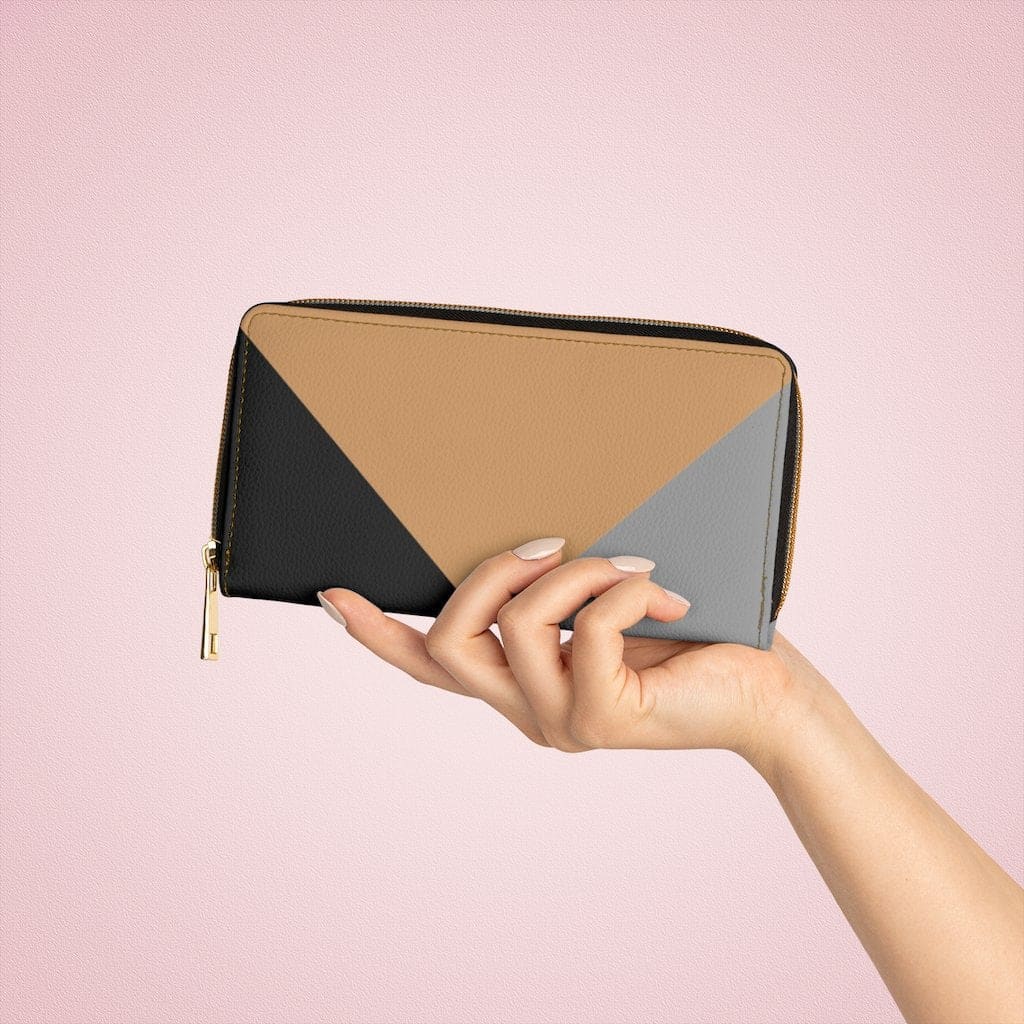Womens Wallet Zip Purse Tri-color Geometric - Bags | Wallets