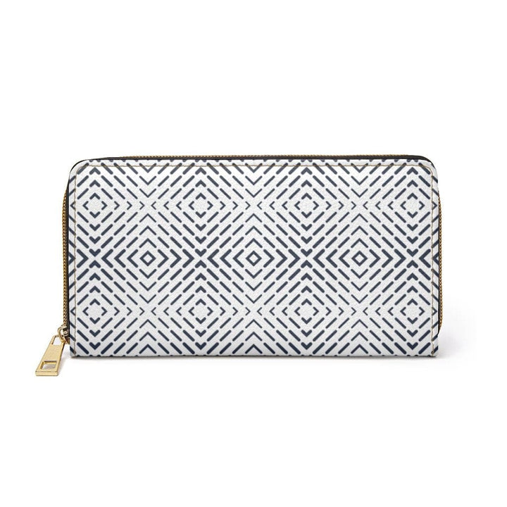 Womens Wallet - Zip Purse - White and Black Radiant - Bags/Zipper Wallets
