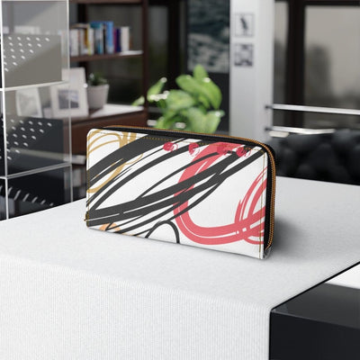 Womens Wallet Zip Purse White Multicolor Circular - Bags | Wallets