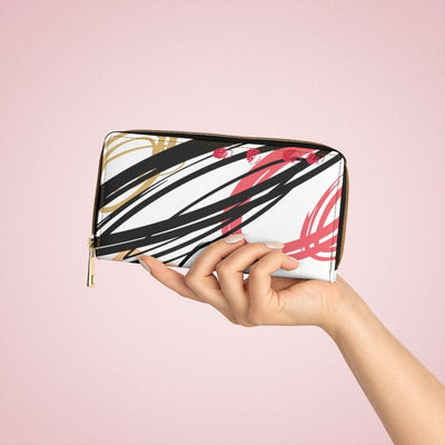 Womens Wallet Zip Purse White Multicolor Circular - Bags | Wallets