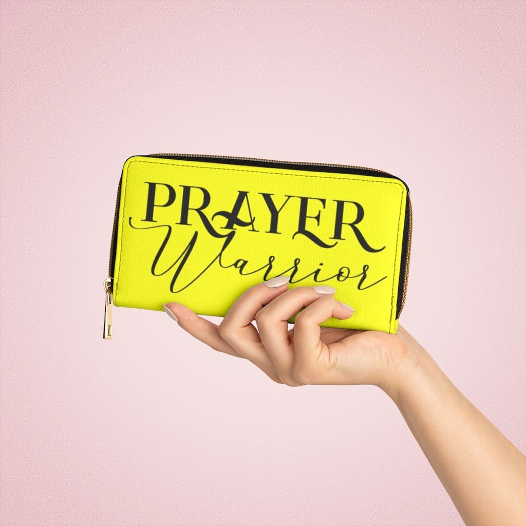 Womens Wallet Zip Purse Yellow & Black Prayer Warrior - Bags | Wallets