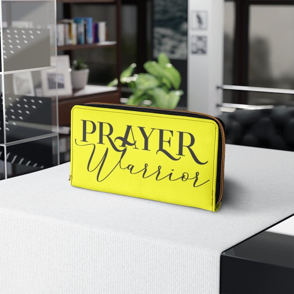 Womens Wallet Zip Purse Yellow & Black Prayer Warrior - Bags | Zipper Wallets