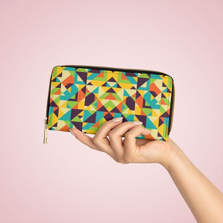 Womens Wallet - Zip Purse - Yellow and Purple Multicolor - Bags/Zipper Wallets