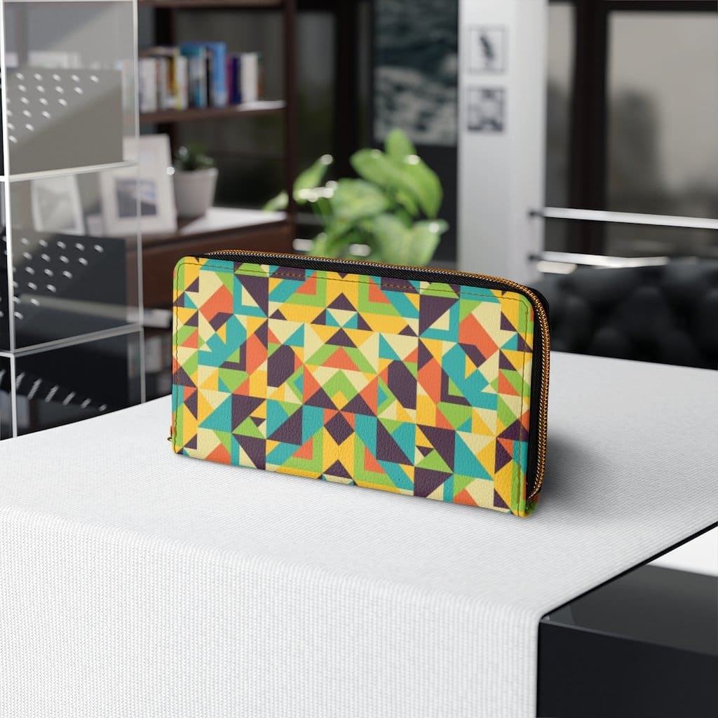 Womens Wallet - Zip Purse - Yellow and Purple Multicolor - Bags/Zipper Wallets
