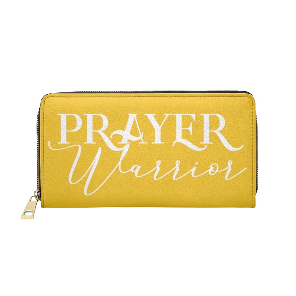 Womens Wallet Zip Purse Yellow & White Prayer Warrior - Bags | Zipper Wallets