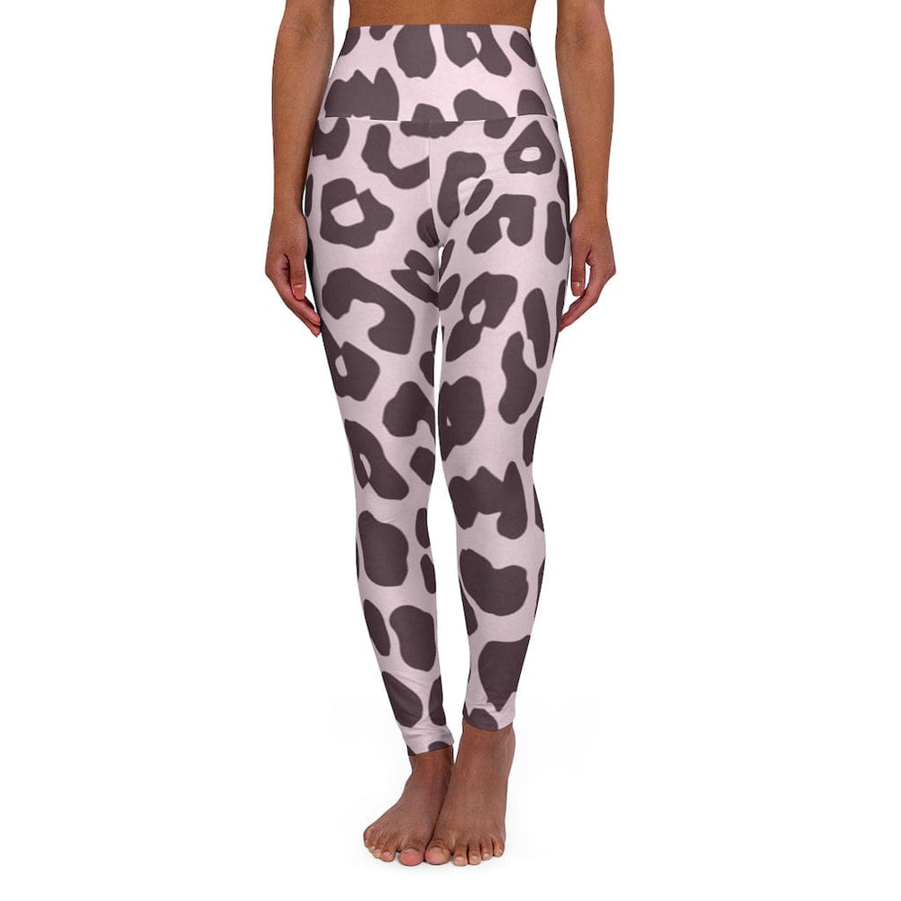 Womens High Waist Fitness Leggings / Yoga Pants Pink Leopard - Womens