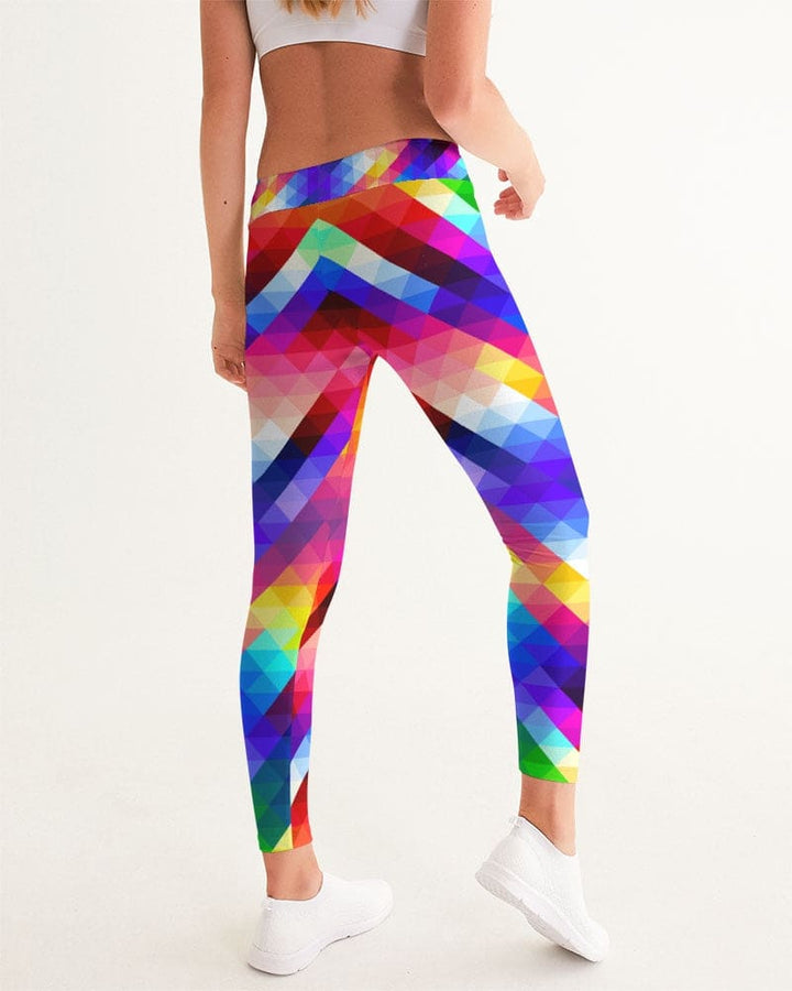 Womens High Waist Fitness Leggings / Yoga Pants - Multicolor Colorblock