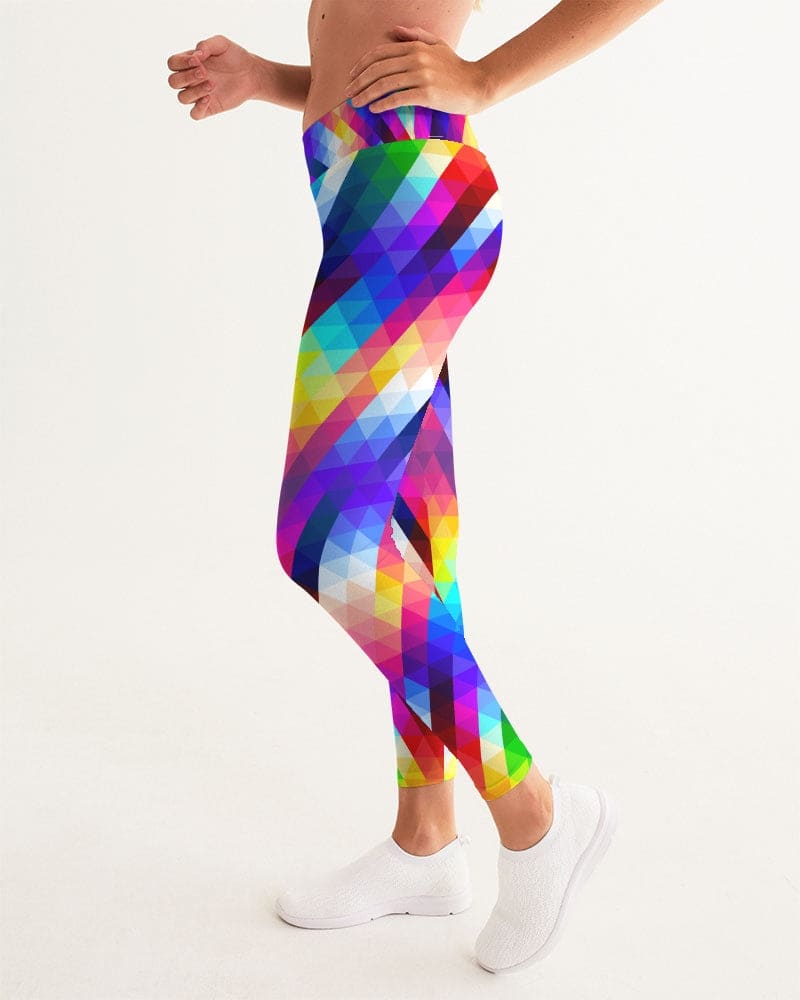 Womens Yoga Pants Multicolor Colorblock Print - Womens | Leggings | Yoga