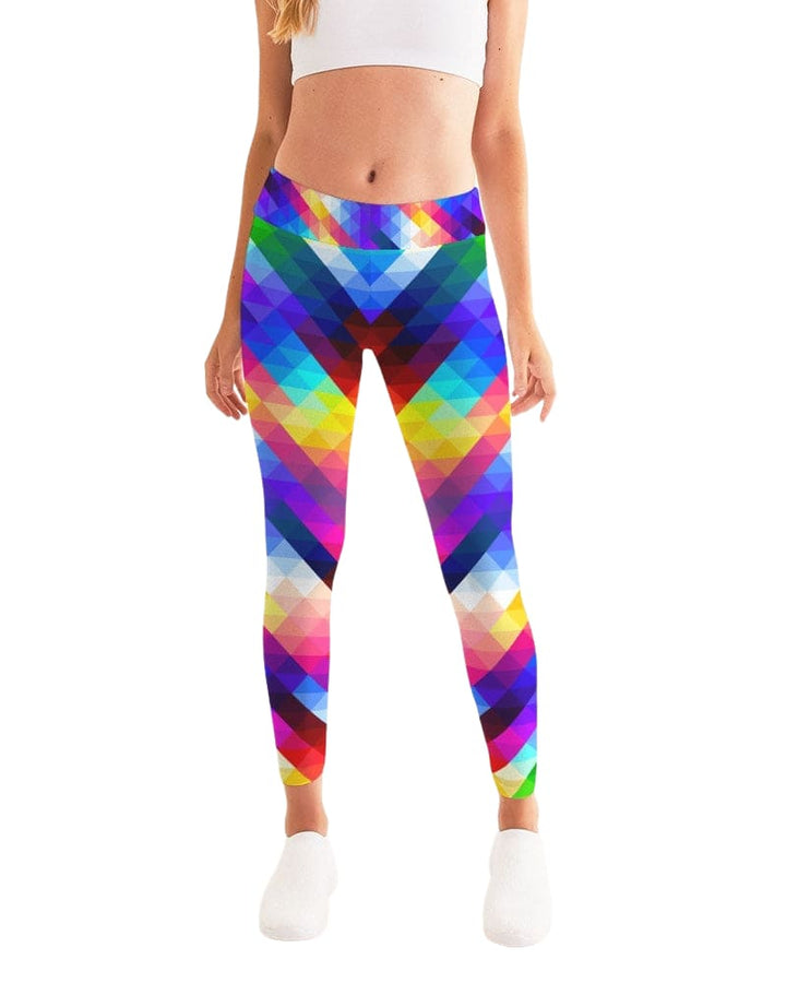 Womens High Waist Fitness Leggings / Yoga Pants - Multicolor Colorblock