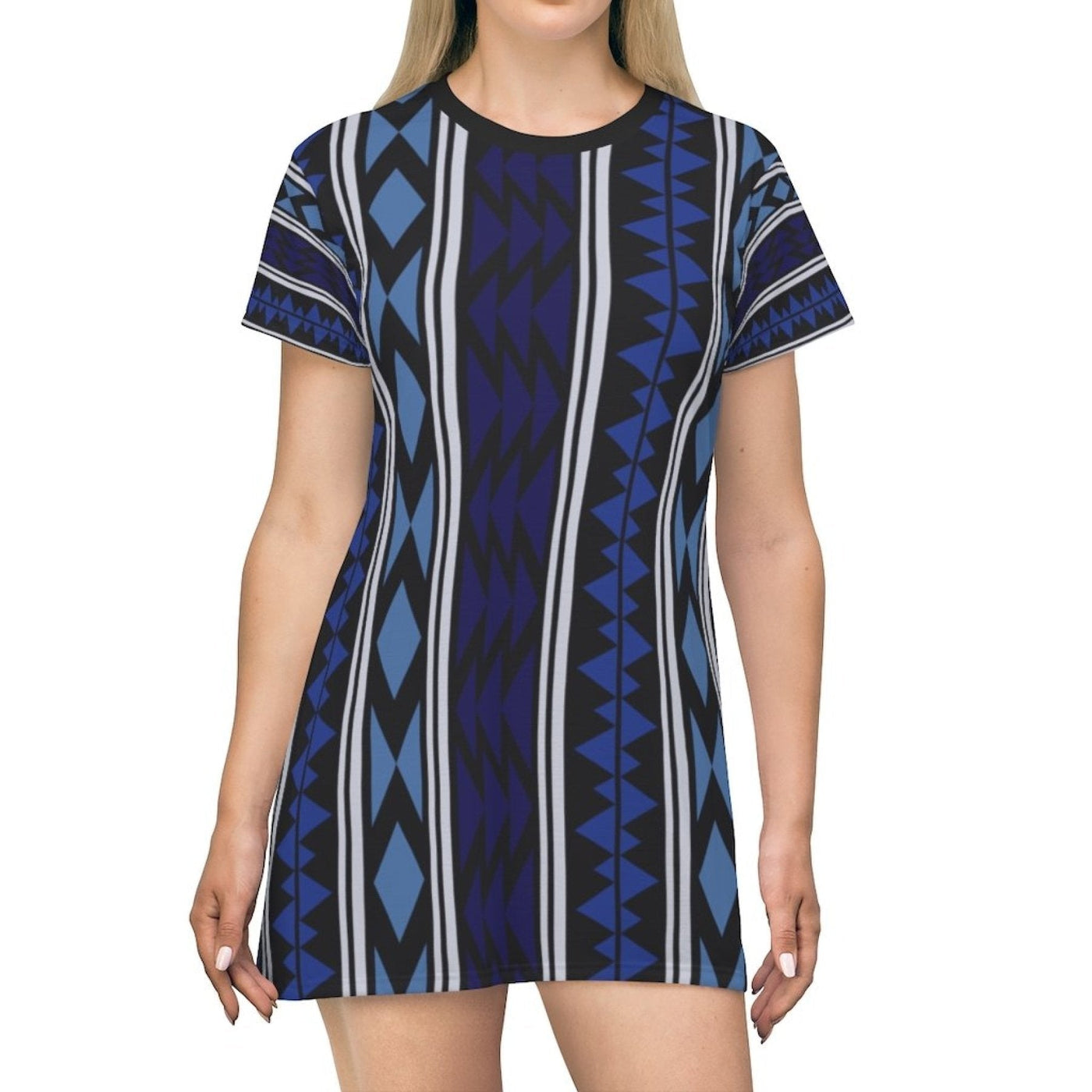 Womens Tee Style Dress Dark Blue Boho Pattern - Womens | Dresses | T-Shirts |