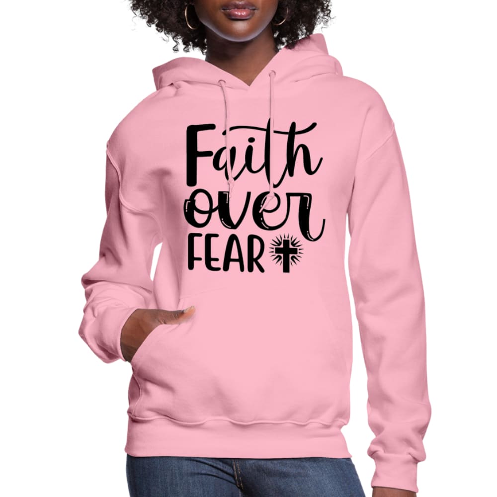 Womens Hoodie Faith Over Fear Graphic - Black - Womens | Hoodies