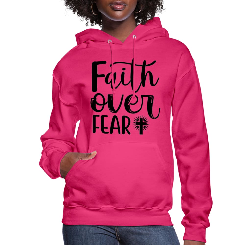 Womens Hoodie Faith Over Fear Graphic - Black - Womens | Hoodies