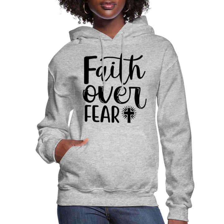 Womens Hoodie Faith Over Fear Graphic - Black - Womens | Hoodies