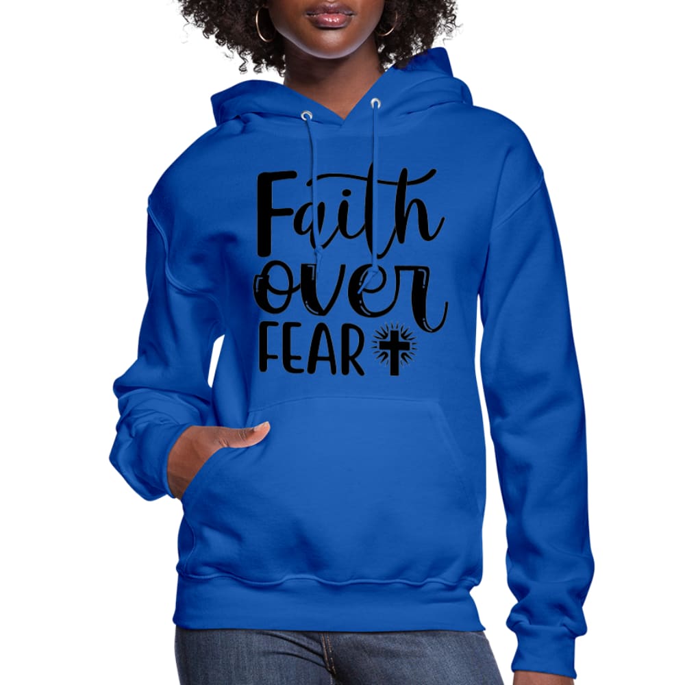 Womens Hoodie Faith Over Fear Graphic - Black - Womens | Hoodies
