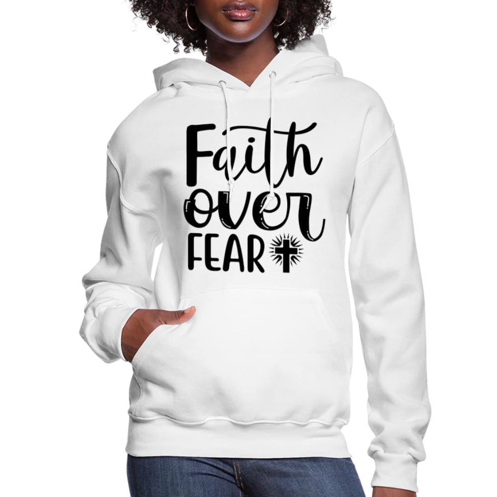 Womens Hoodie Faith Over Fear Graphic - Black - Womens | Hoodies