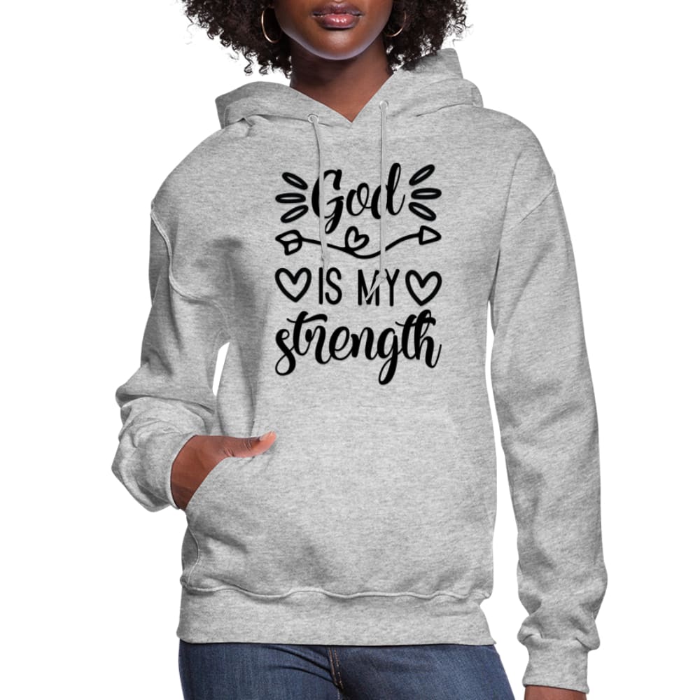 Womens Hoodie God Is My Strength - Black - Womens | Hoodies