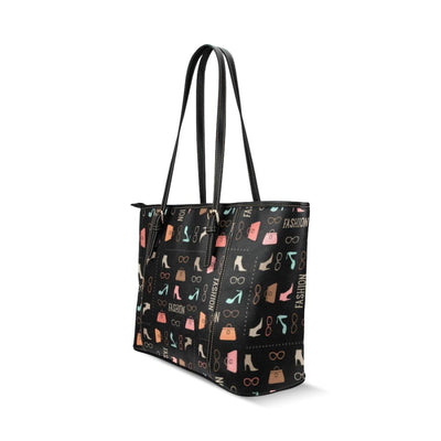 Large Leather Tote Shoulder Bag - Black Fashion Fabulous Handbag - Bags |