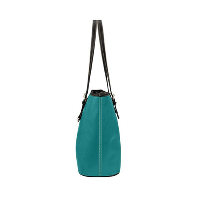 Large Leather Tote Shoulder Bag - Dark Teal Green Handbag - Bags | Leather Tote