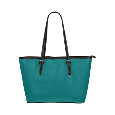 Large Leather Tote Shoulder Bag - Dark Teal Green Handbag - Bags | Leather Tote