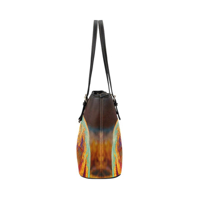 Large Leather Tote Shoulder Bag - Multicolor Elephant Handbag - Bags | Leather
