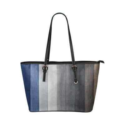 Large Leather Tote Shoulder Bag - Multicolor Wood Slat illustration - Bags